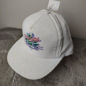 Vintage WORLD SERIES Hat Snapback White Battle Of The Bay 1989 Corduroy Stained